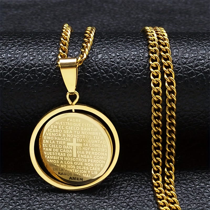 The Lord’s Prayer Rotating Pendant Necklace: Devotion & Sacred Versatility