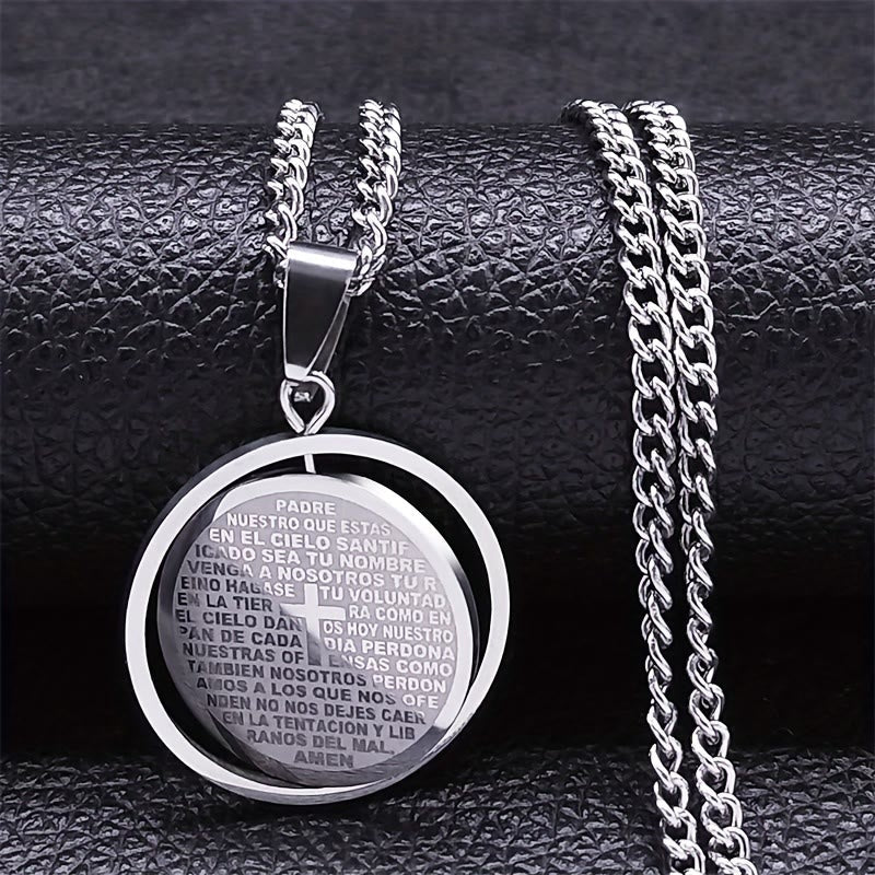 The Lord’s Prayer Rotating Pendant Necklace: Devotion & Sacred Versatility