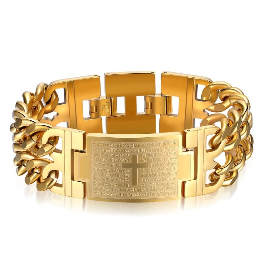Cross & Prayer Bracelet: Sacred Text & Edgy Fashion