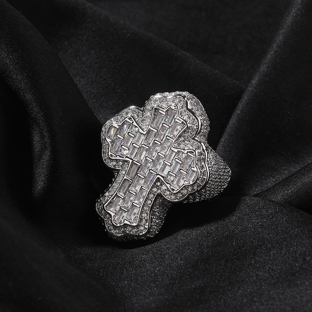 Pave Cross Ring: Sacred Elegance & Devotional Glamour
