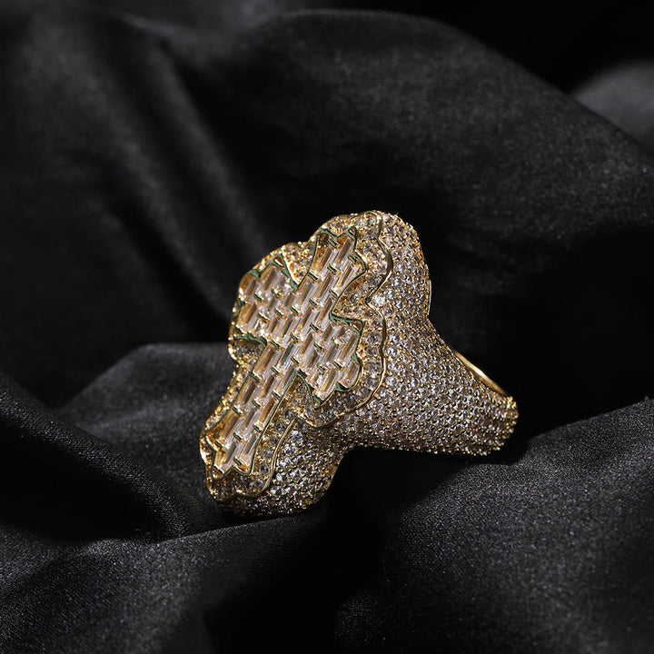 Pave Cross Ring: Sacred Elegance & Devotional Glamour