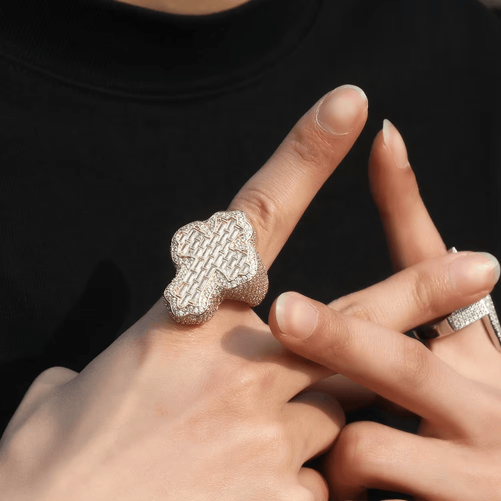 Pave Cross Ring: Sacred Elegance & Devotional Glamour