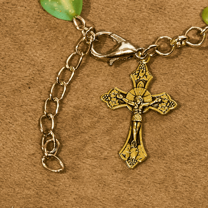 Green Heart & Butterfly Rosary, Bracelet: Devotion & Artful Spirituality