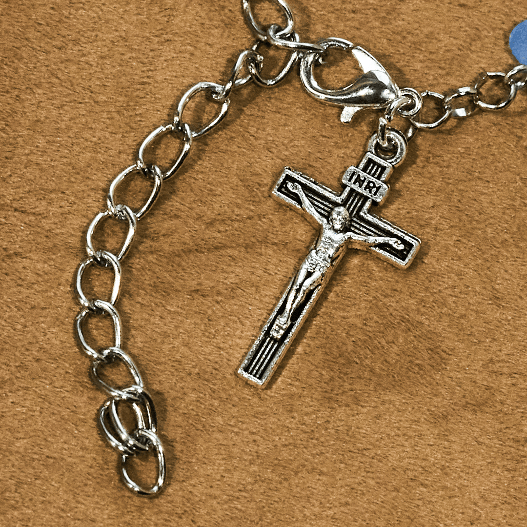 Blue Heart & Butterfly Rosary, Bracelet: Devotion & Artful Spirituality