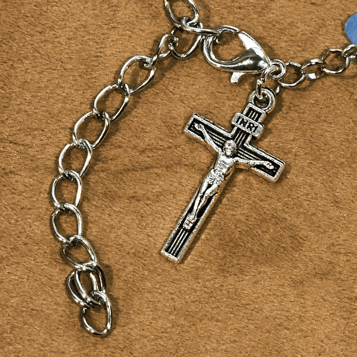 Blue Heart & Butterfly Rosary, Bracelet: Devotion & Artful Spirituality