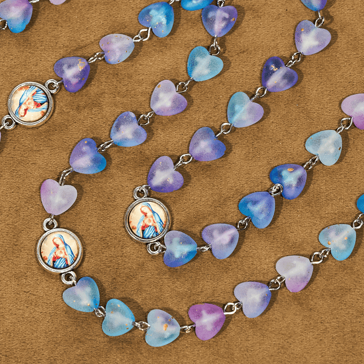 Blue Heart & Butterfly Rosary, Bracelet: Devotion & Artful Spirituality