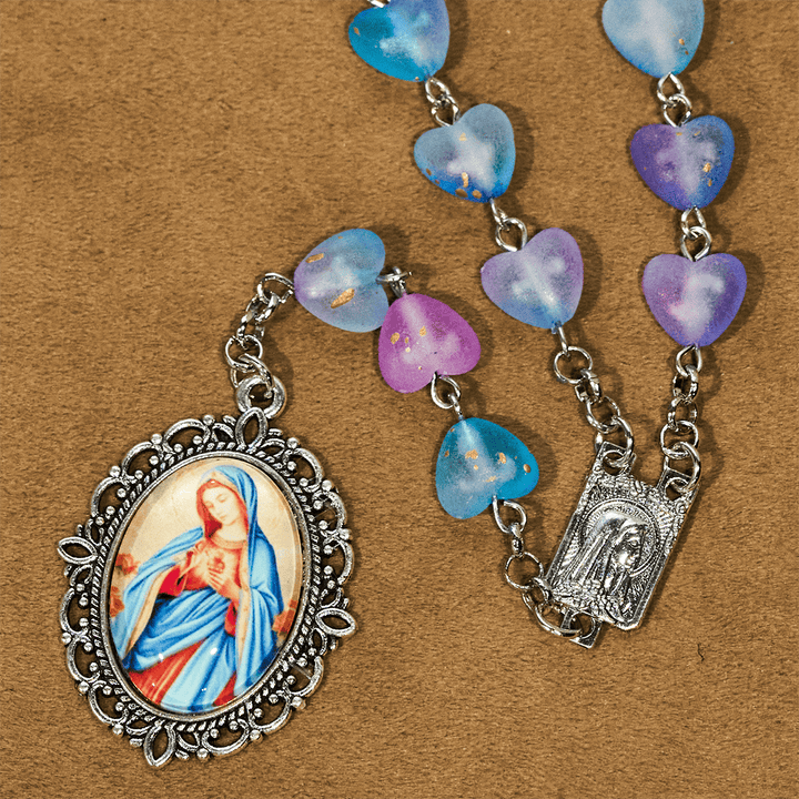 Blue Heart & Butterfly Rosary, Bracelet: Devotion & Artful Spirituality