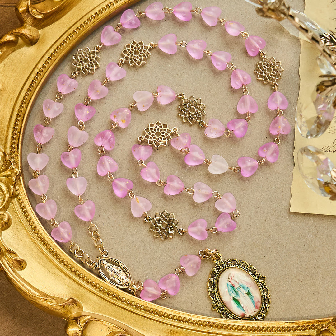 Pink Heart & Butterfly Rosary, Bracelet: Devotion & Artful Spirituality