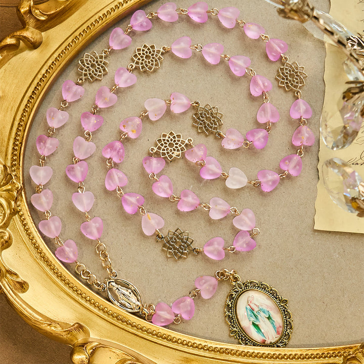 Pink Heart & Butterfly Rosary, Bracelet: Devotion & Artful Spirituality