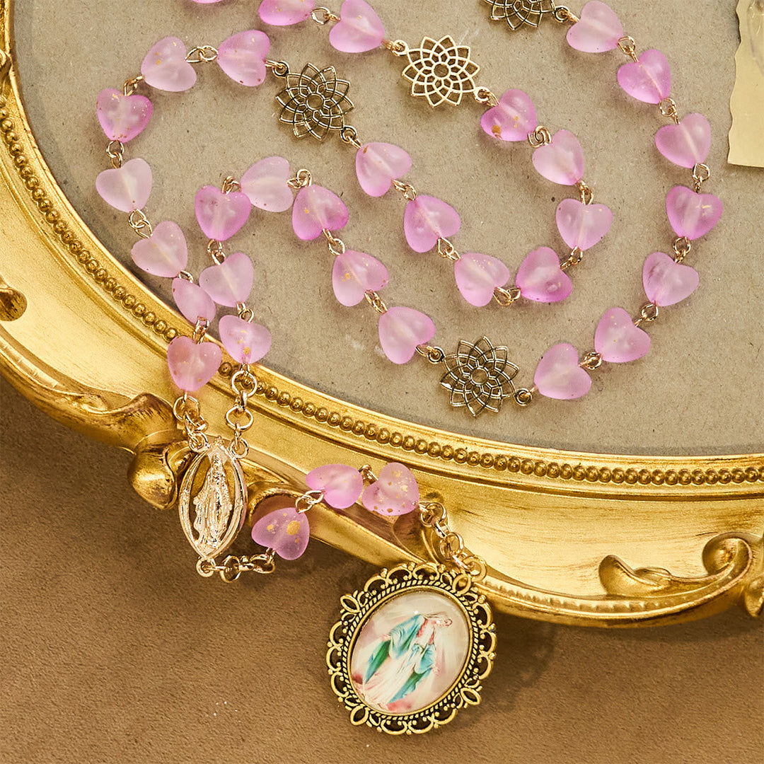 Pink Heart & Butterfly Rosary, Bracelet: Devotion & Artful Spirituality