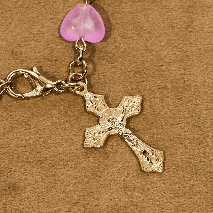 Pink Heart & Butterfly Rosary, Bracelet: Devotion & Artful Spirituality