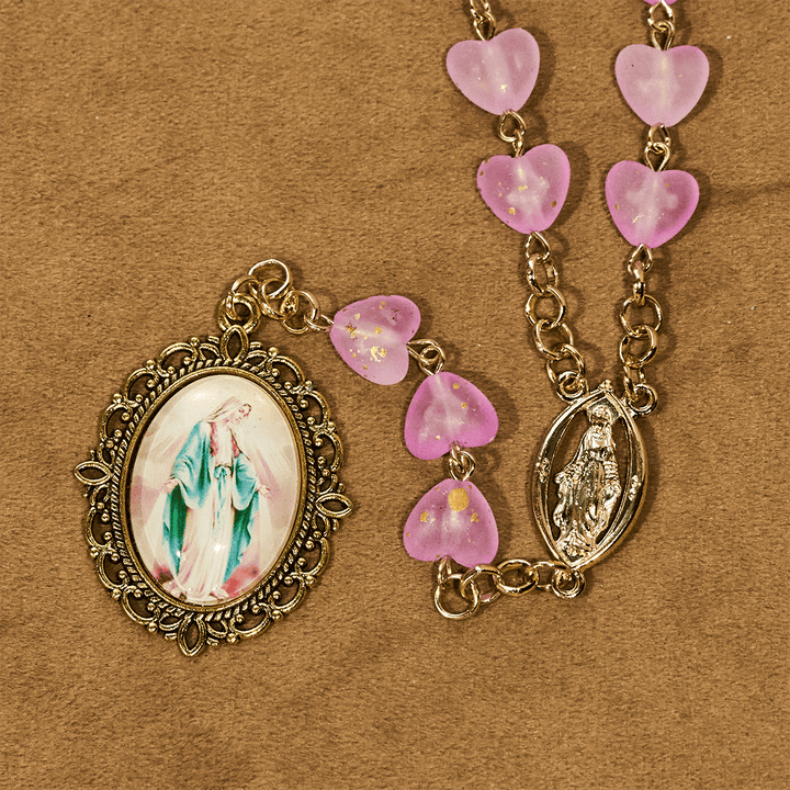 Pink Heart & Butterfly Rosary, Bracelet: Devotion & Artful Spirituality
