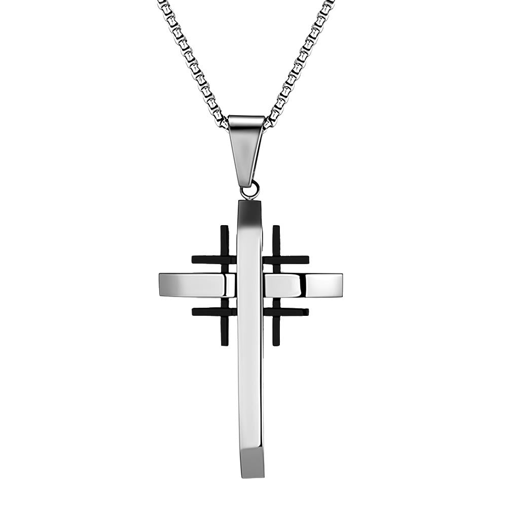Geometric Cross Pendant Necklace: Modern Faith & Stylish Devotion