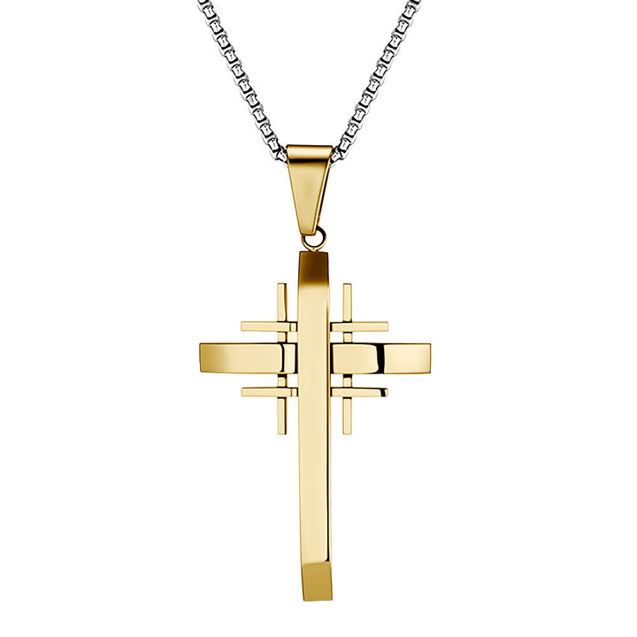 Geometric Cross Pendant Necklace: Modern Faith & Stylish Devotion