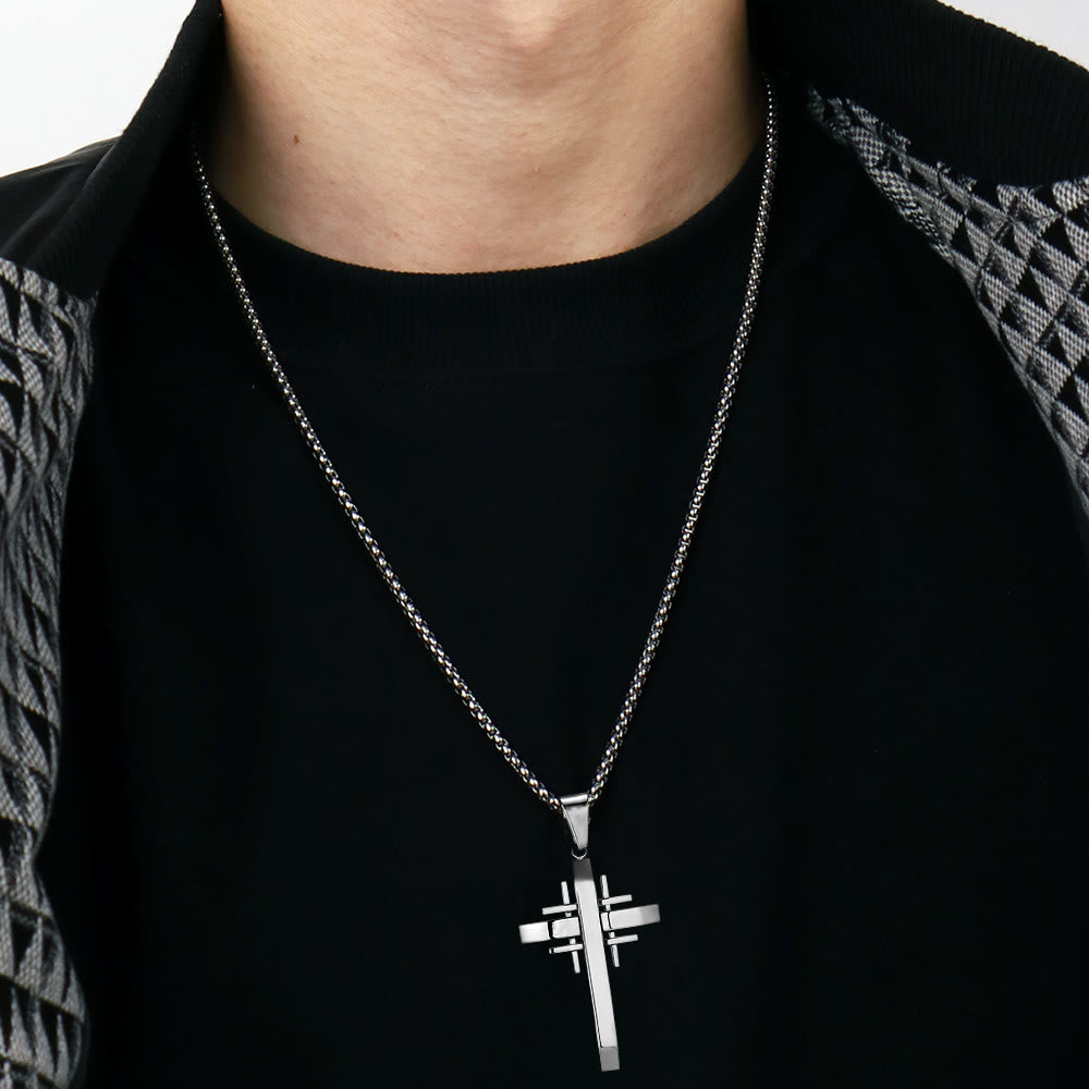 Geometric Cross Pendant Necklace: Modern Faith & Stylish Devotion
