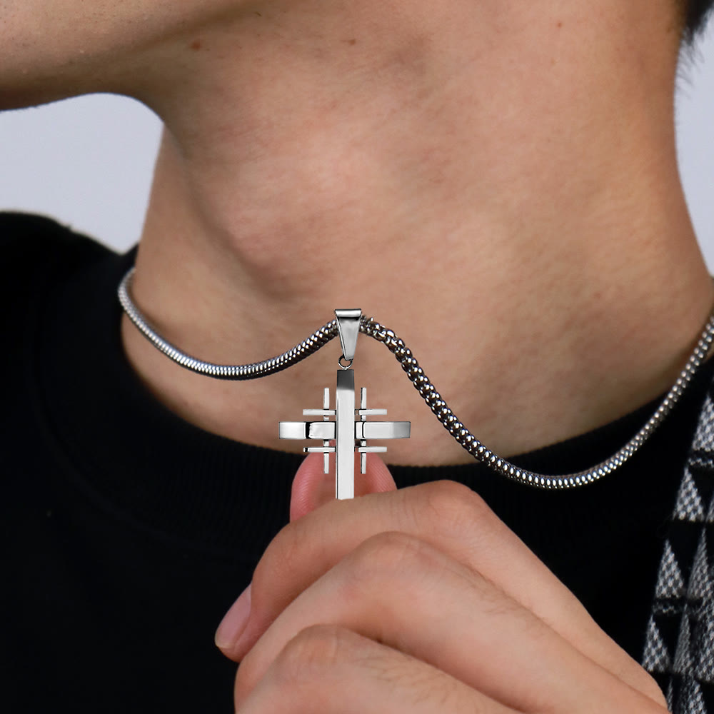Geometric Cross Pendant Necklace: Modern Faith & Stylish Devotion