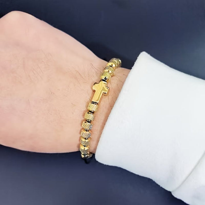 Stackable Cross Bracelet Set: Fashion-Forward Faith Integration