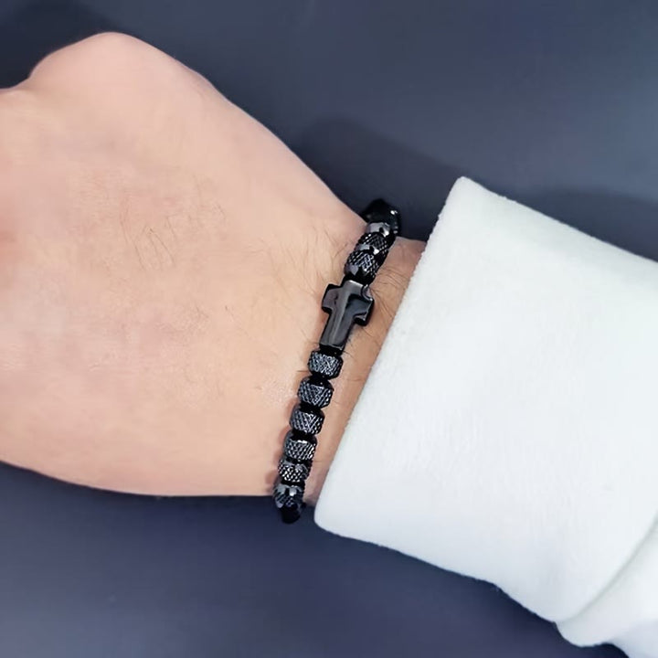 Stackable Cross Bracelet Set: Fashion-Forward Faith Integration