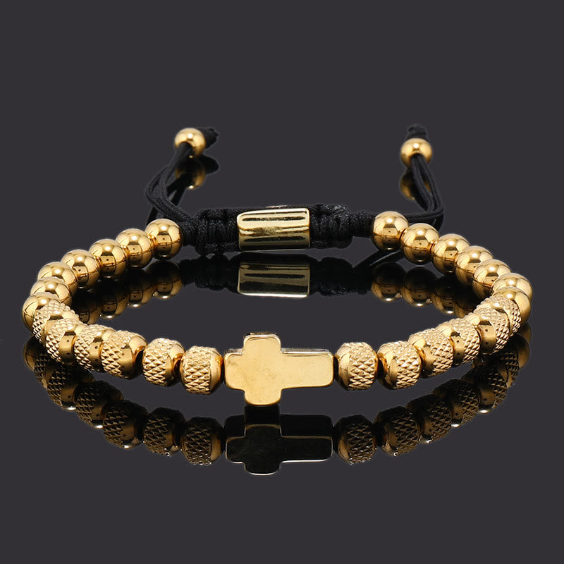 Stackable Cross Bracelet Set: Fashion-Forward Faith Integration