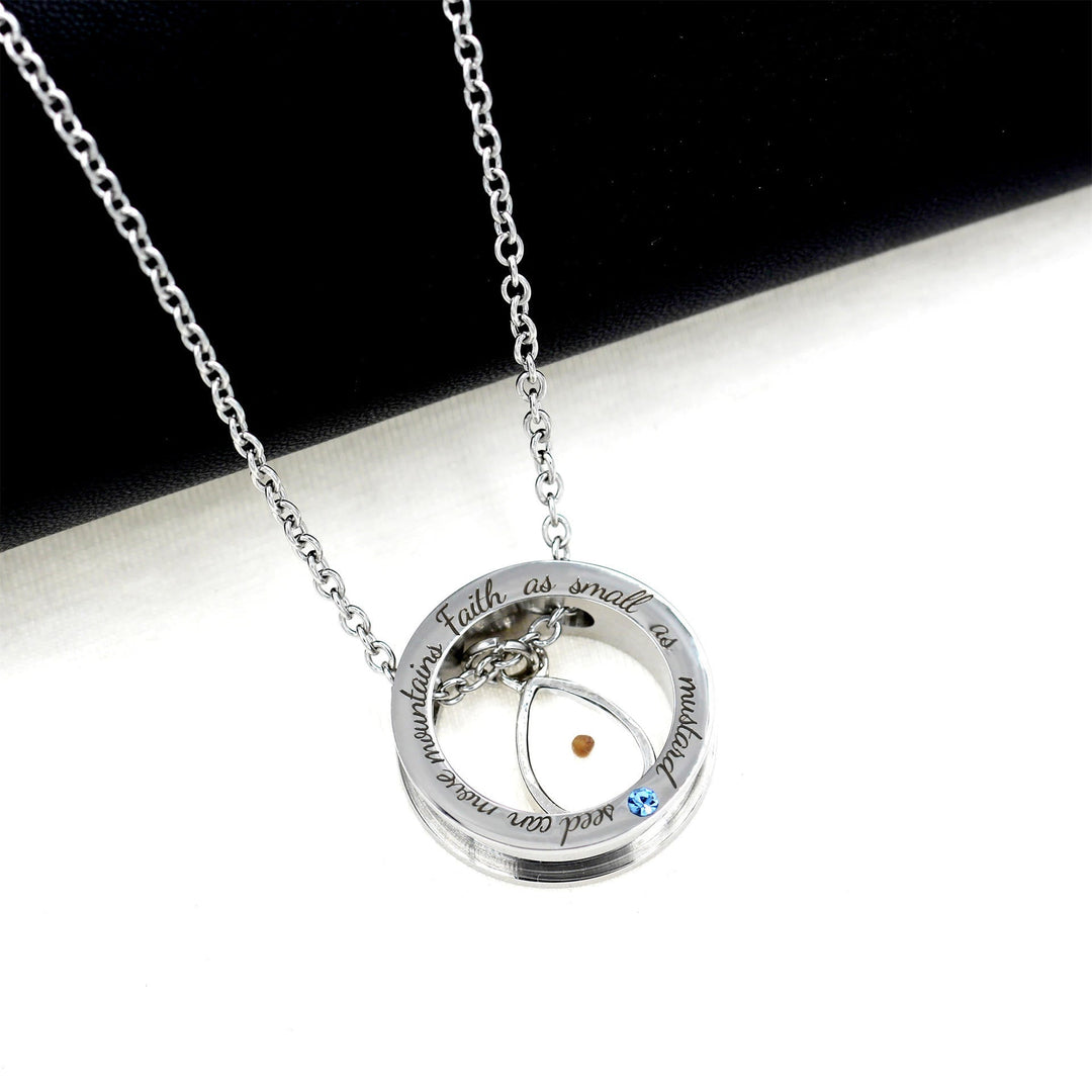 Faith As Mustard Seed Necklace: Varied Charms & Sacred Symbol for Daily Wear