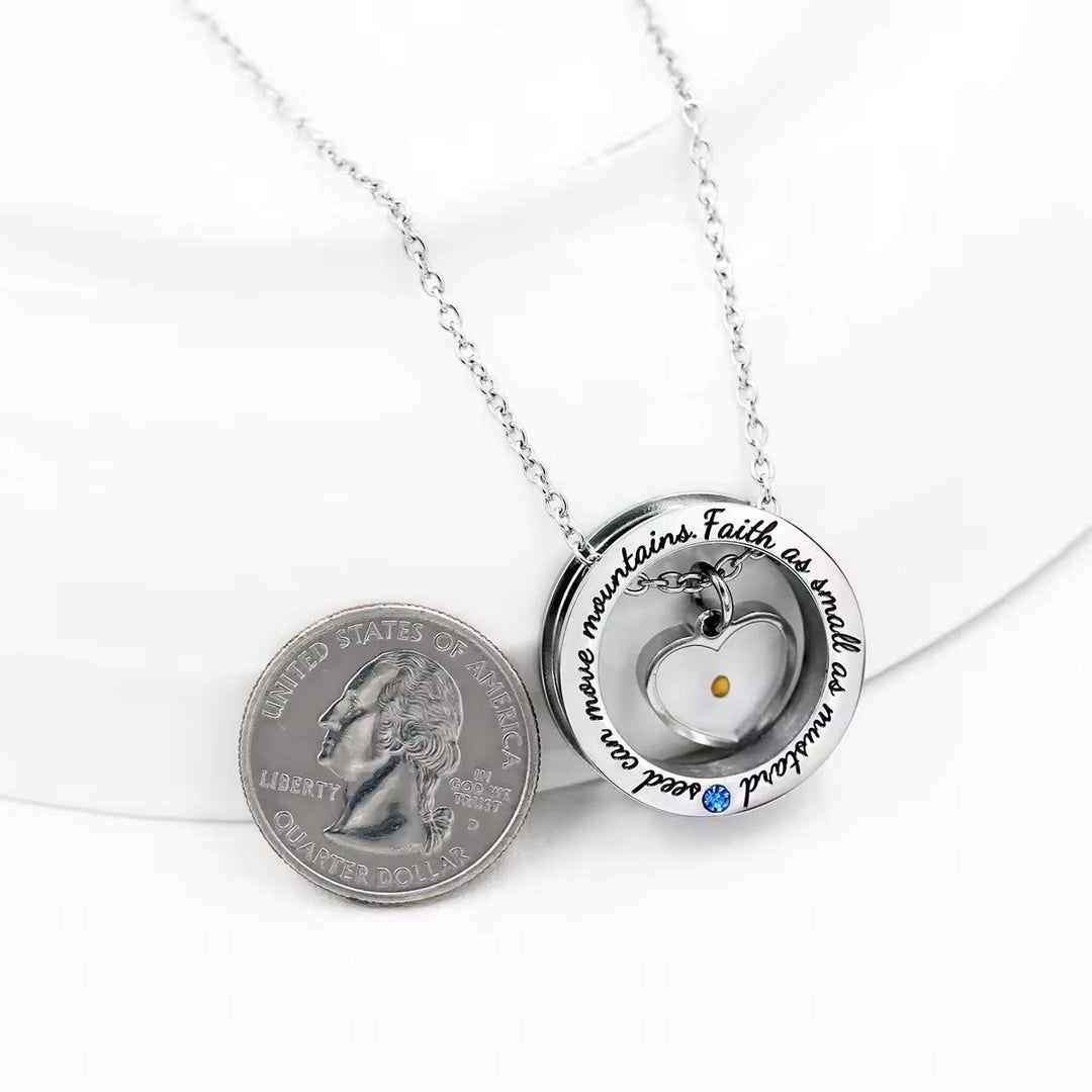 Faith As Mustard Seed Necklace: Varied Charms & Sacred Symbol for Daily Wear