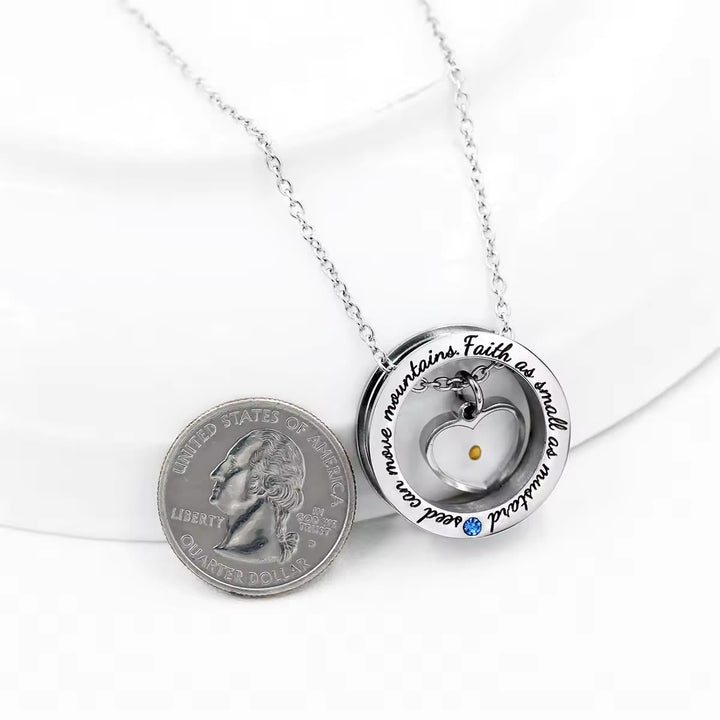 Faith As Mustard Seed Necklace: Varied Charms & Sacred Symbol for Daily Wear