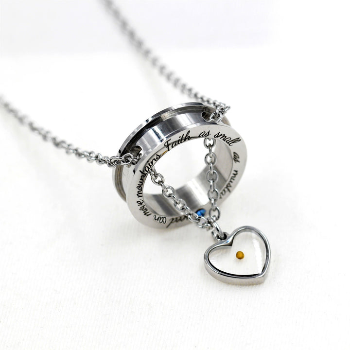 Faith As Mustard Seed Necklace: Varied Charms & Sacred Symbol for Daily Wear