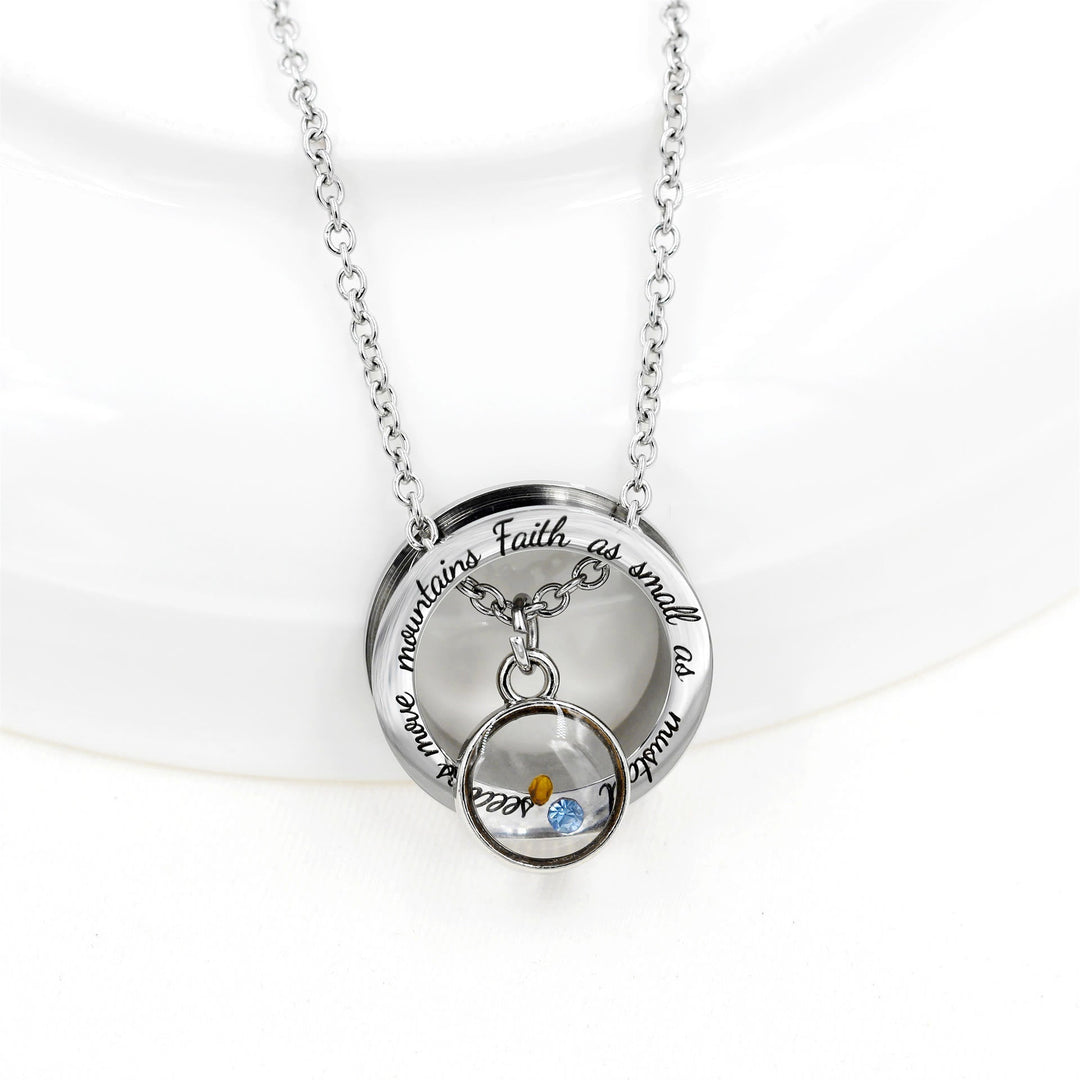 Faith As Mustard Seed Necklace: Varied Charms & Sacred Symbol for Daily Wear