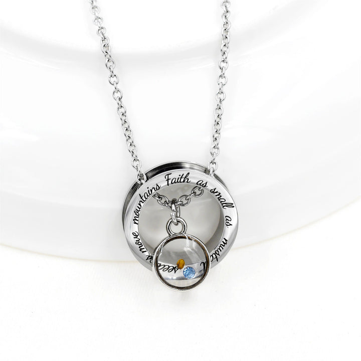 Faith As Mustard Seed Necklace: Varied Charms & Sacred Symbol for Daily Wear