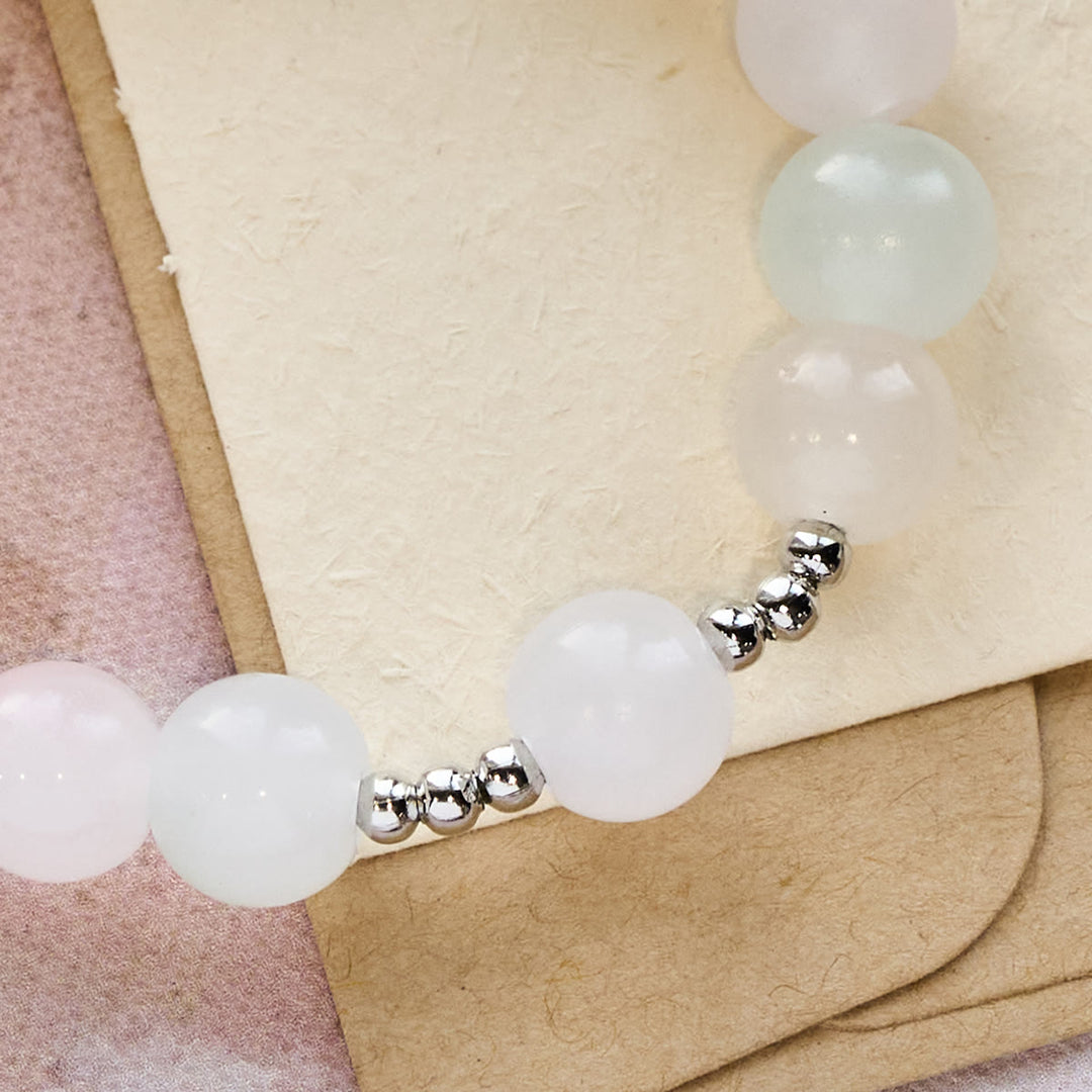 Pastel Glow Color-Shifting UV Bead Prayer Bracelet with Our Lady