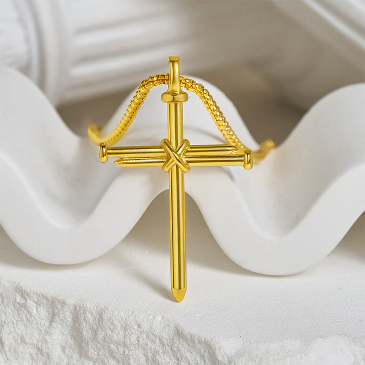 3-Color Nail Cross Pendant Necklace: Gentle Faith Reminder for Daily Life