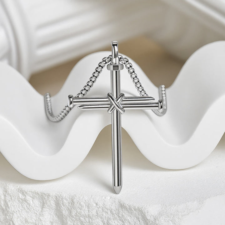 3-Color Nail Cross Pendant Necklace: Gentle Faith Reminder for Daily Life