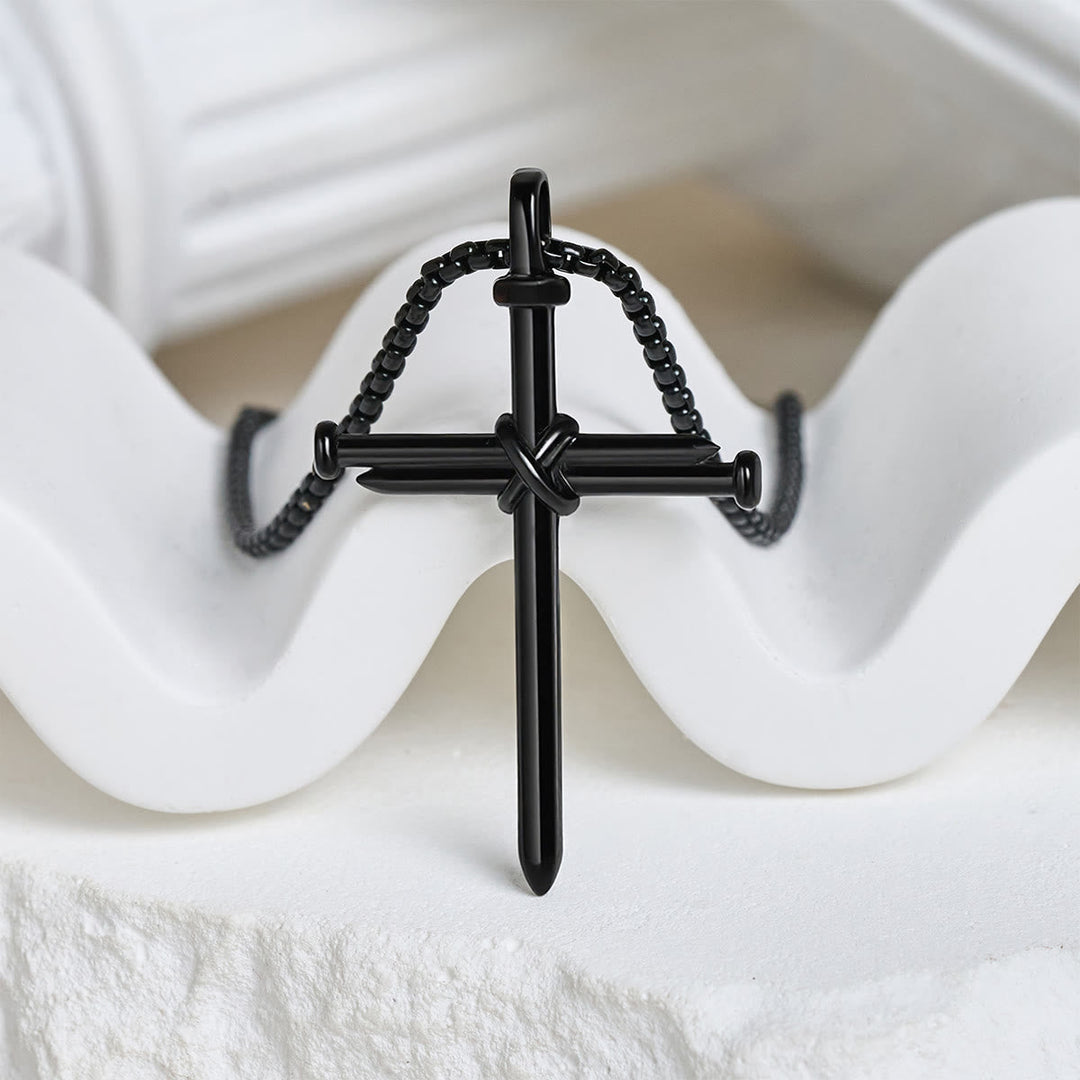 3-Color Nail Cross Pendant Necklace: Gentle Faith Reminder for Daily Life
