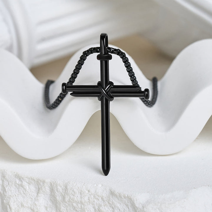 3-Color Nail Cross Pendant Necklace: Gentle Faith Reminder for Daily Life
