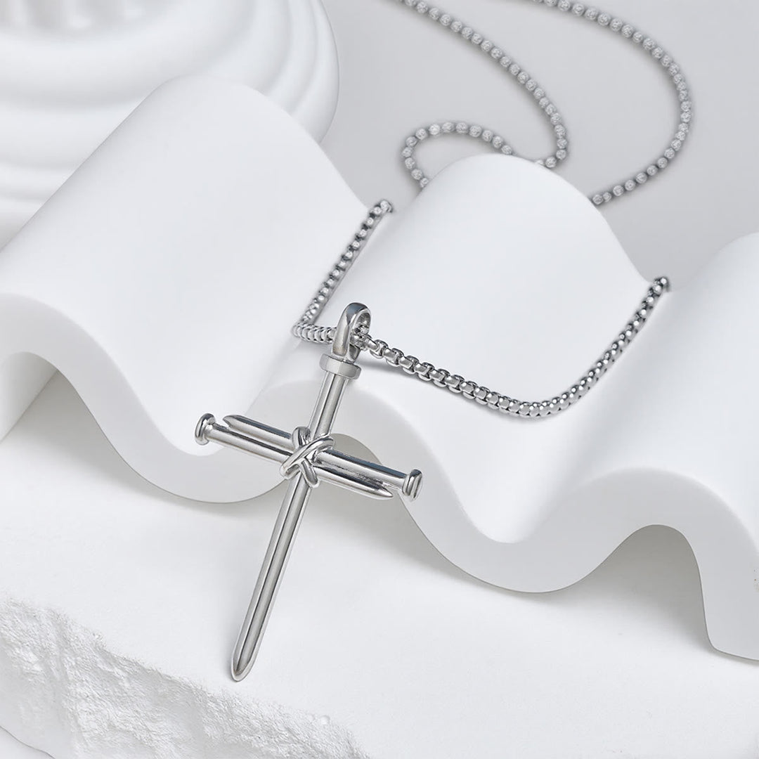 3-Color Nail Cross Pendant Necklace: Gentle Faith Reminder for Daily Life