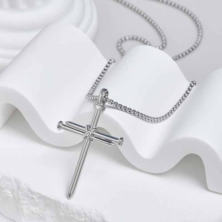 3-Color Nail Cross Pendant Necklace: Gentle Faith Reminder for Daily Life