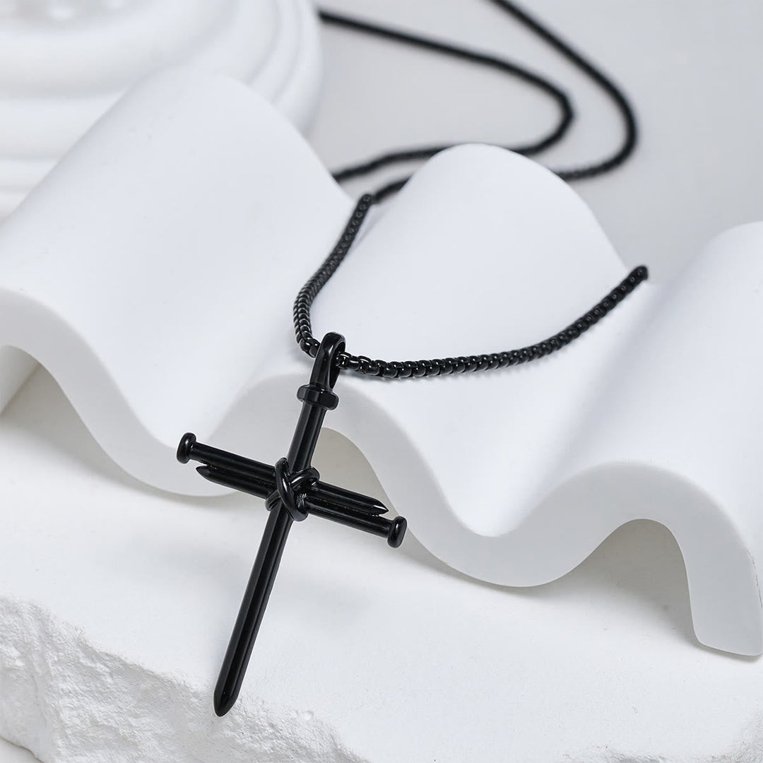 3-Color Nail Cross Pendant Necklace: Gentle Faith Reminder for Daily Life