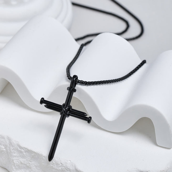 3-Color Nail Cross Pendant Necklace: Gentle Faith Reminder for Daily Life