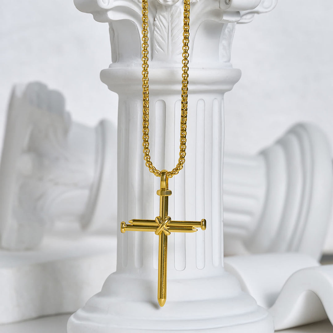 3-Color Nail Cross Pendant Necklace: Gentle Faith Reminder for Daily Life