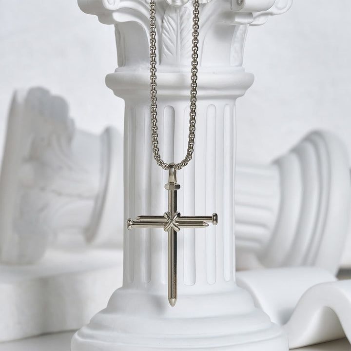 3-Color Nail Cross Pendant Necklace: Gentle Faith Reminder for Daily Life