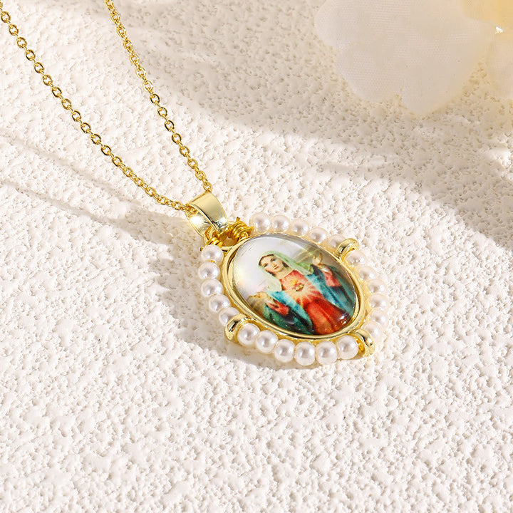 Sacred Icon Pendant Necklace: Gentle Faith Accent for Daily Wear