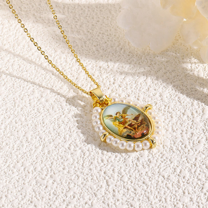 Sacred Icon Pendant Necklace: Gentle Faith Accent for Daily Wear