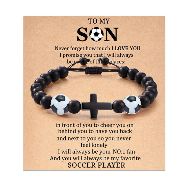 Cross & Sport Bead Bracelet: Tender Devotion for Sport Lovers