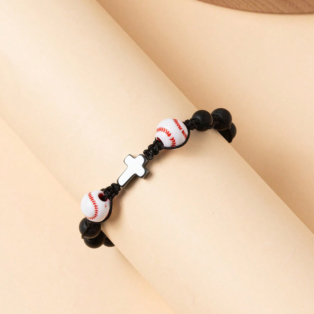 Cross & Sport Bead Bracelet: Tender Devotion for Sport Lovers