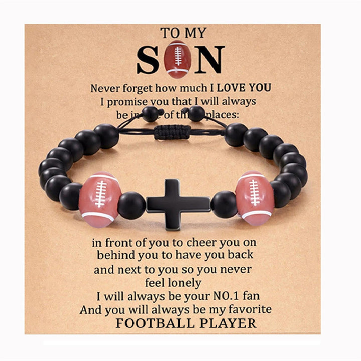 Cross & Sport Bead Bracelet: Tender Devotion for Sport Lovers