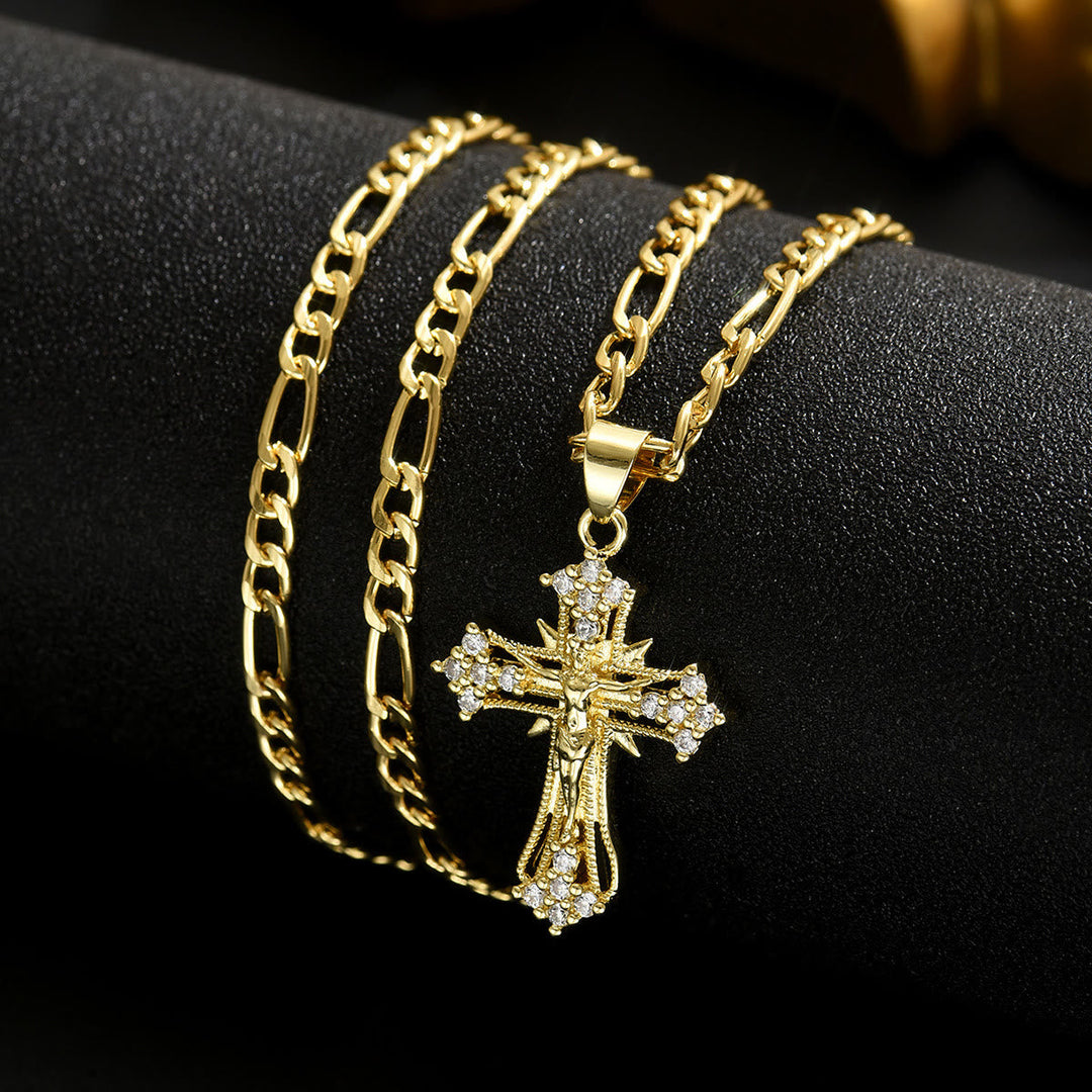 4-Styled Sacred Crucifix Necklace: Elegant Design & Faithful Reminder for Every Day