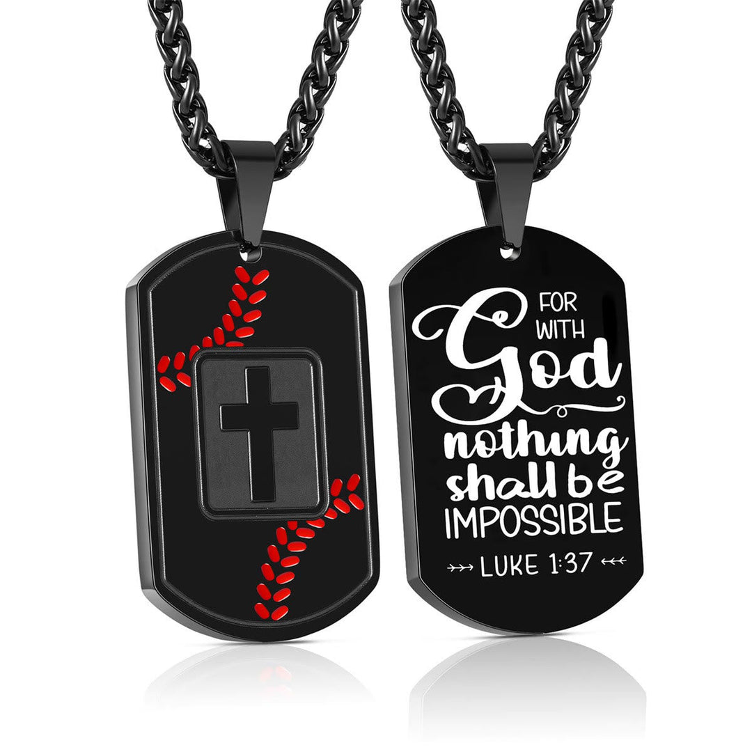 Polished Baseball Dog Tag with Scripture: Constant Grace Reminder for Daily Life