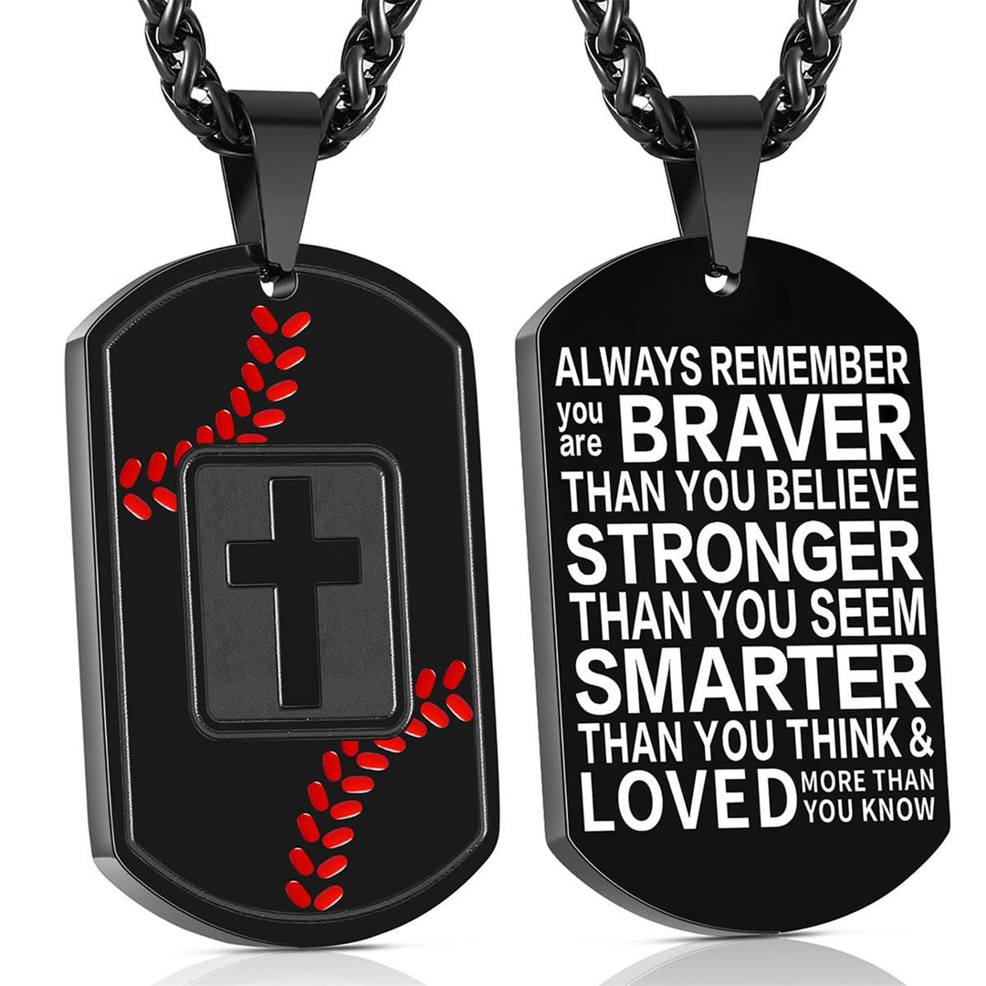 Polished Baseball Dog Tag with Scripture: Constant Grace Reminder for Daily Life