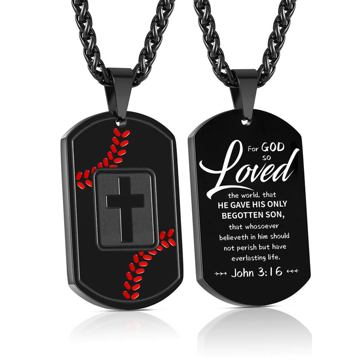 Polished Baseball Dog Tag with Scripture: Constant Grace Reminder for Daily Life