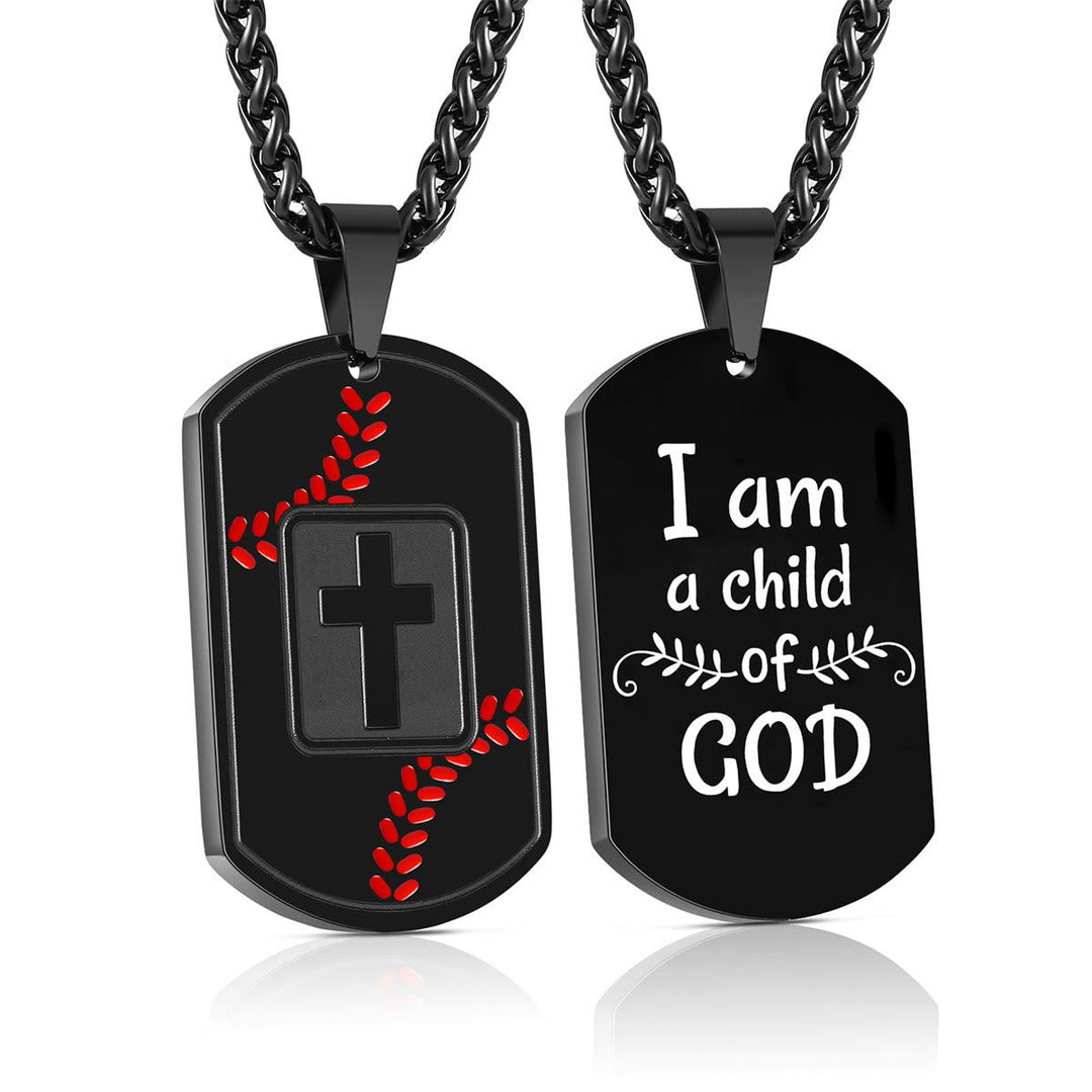 Polished Baseball Dog Tag with Scripture: Constant Grace Reminder for Daily Life